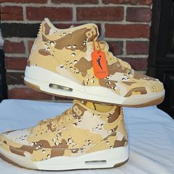 Jordan WNBA x Air Jordan 3 Retro Desert Camo HM4301-200 Satin Mid Top Sneaker size 9M