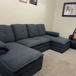 U Shaped Dark Grey Sectional 