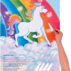 Pin the Horn on the Unicorn Party Game