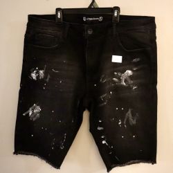 Men’s CRYSP Denim Shorts Paint Splatter Size 40