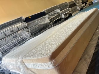 White Quilted Mattress with Box Spring