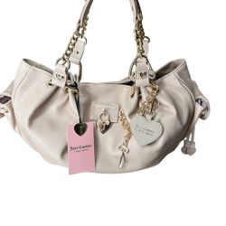 Juicy Couture ROLLING ON SATCHEL Sandstone Purse Bag NEW
