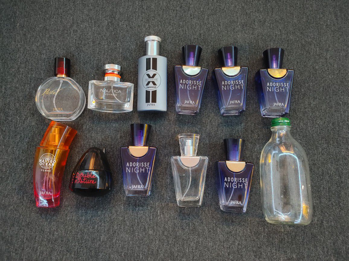 Empty Cologne And Perfume Glass Bottles