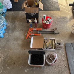 Screws And Culk Gun And Skill saw With Sander