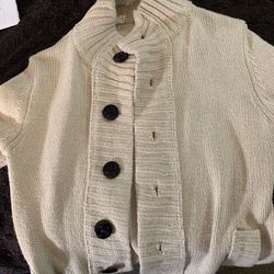 Mens Cream Colored Cardigan Sweater