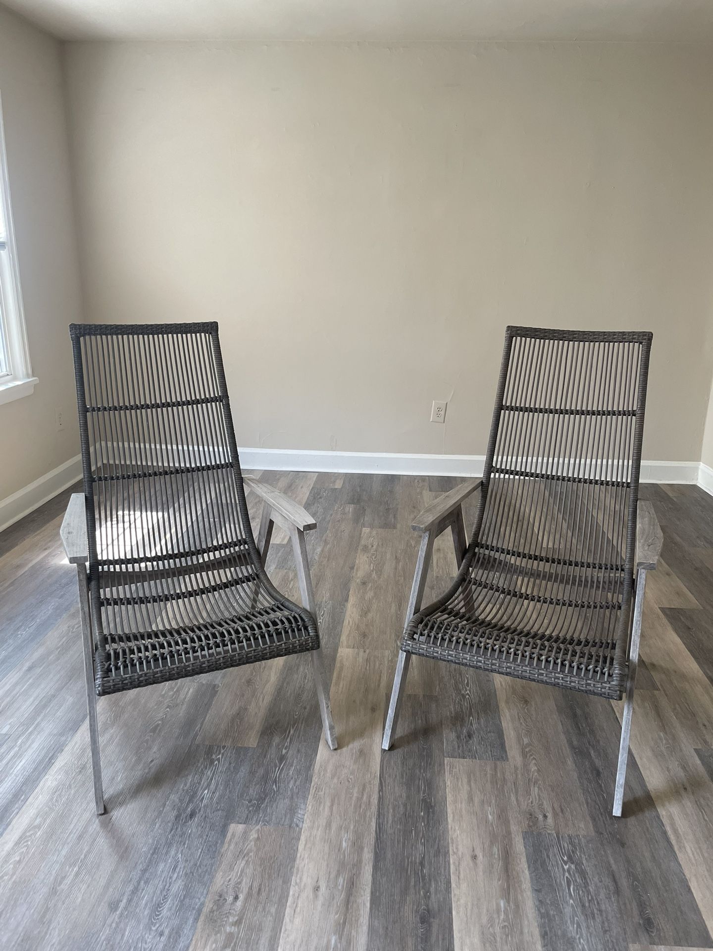 2 Wooden Outdoor Chairs