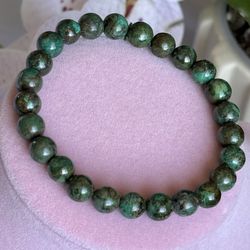 8mm Natural Crysocolla Bracelet 