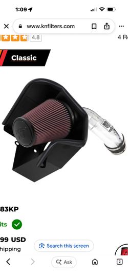 K&N Cold Air Intake System - 77 Series Kit  (77-1583KP)