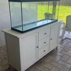 55 Gallon Reptile Tank, Wood Stand & Bedding