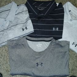 Lot Of 4 Mens UnderArmour Shirts