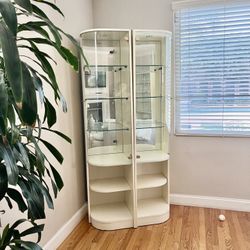  2 Pice China Cabinets  Ivory color Very Good Condition 