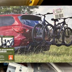 NEW Ozark Trail FRAME-SECURED HITCH-MOUNTED 2-BIKE CARRIER for Ebikes Fat Tire Bike 