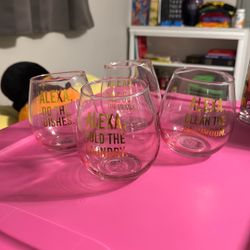“Alexa” Stemless Wine Glasses - Set Of 4