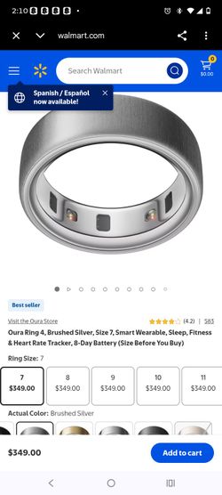 Oura Ring 4, Brushed Silver
