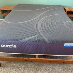 Purple Mattress / Bed Frame / Side Tables 