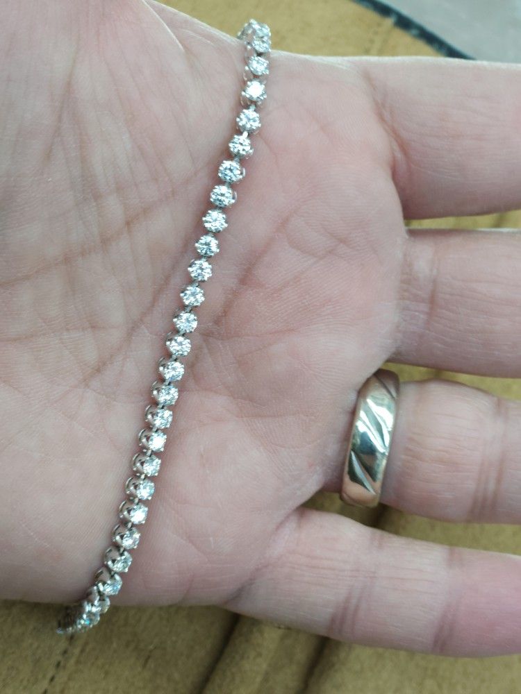 3.50Ct Natural Diamond Tennis Bracelet 14k White Gold