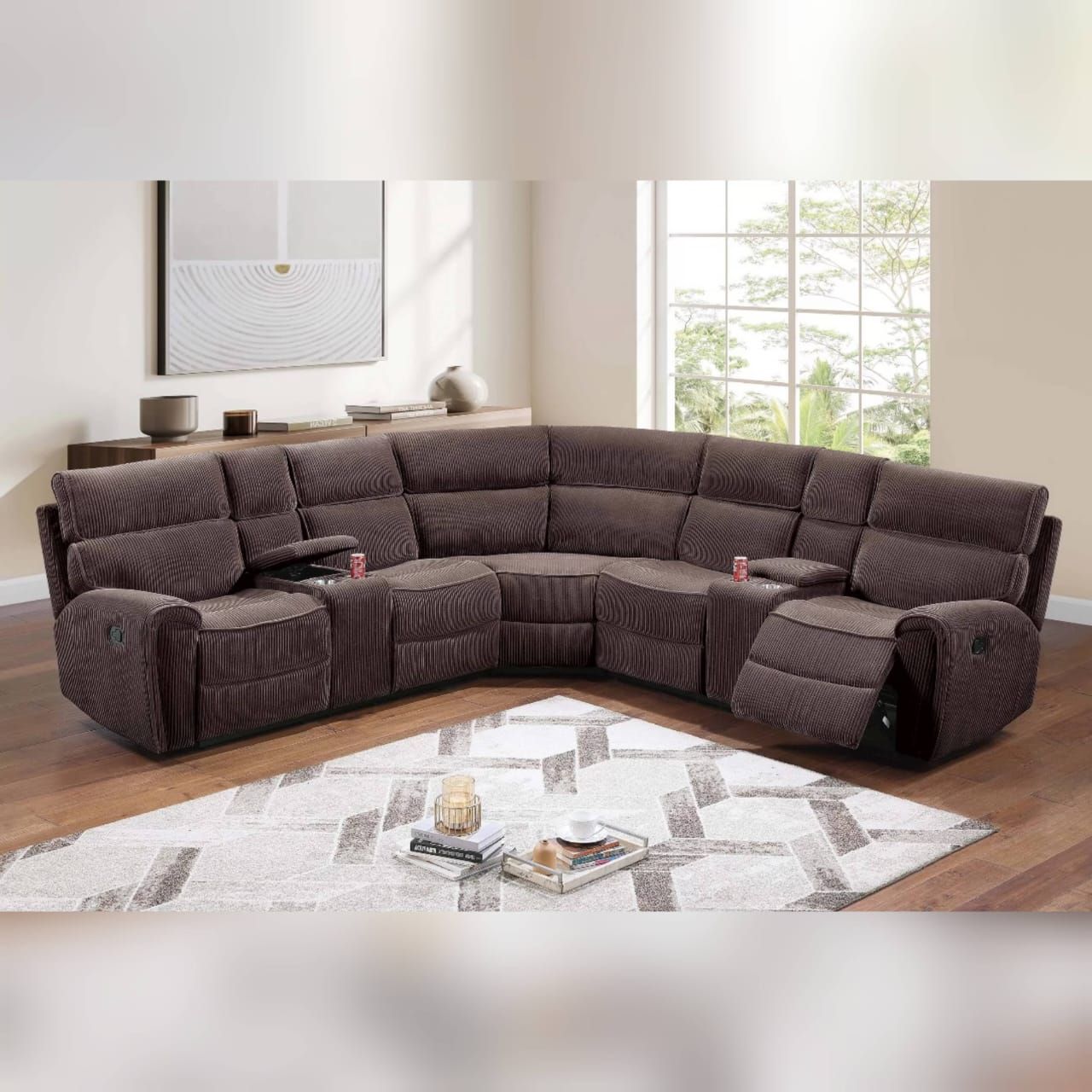 Corduroy Sectional Recliner sofa
