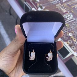 Sterling Silver Rose Gold Plated Earrings 