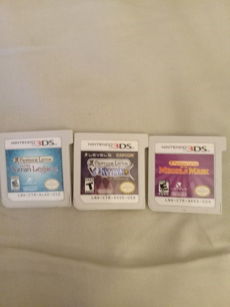 Professor Layton(3 Rare Games)Azran Legacy, VS. Phoenix Wright & Miracle Mask