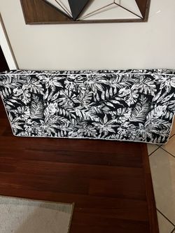 New Black and White Tropical Bench Cushion