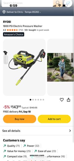 Ryobi premium electric pressure washer