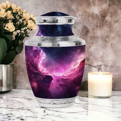 Pink Galaxy Clouds Urn For Adult