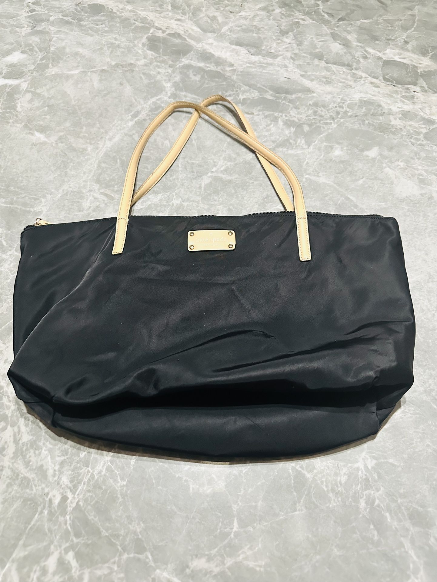 Kate Spade Purse Handbag Tote Bag Black Nylon Kennedy Park Sophie Faded Logo
