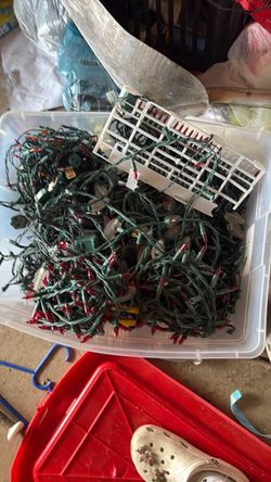 Box of Christmas lights
