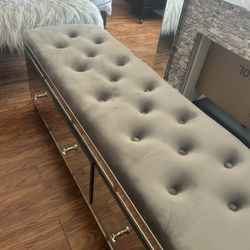 Mirror Bench With Drawers 