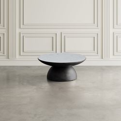 Circularity Black/Marble Round Cocktail Table