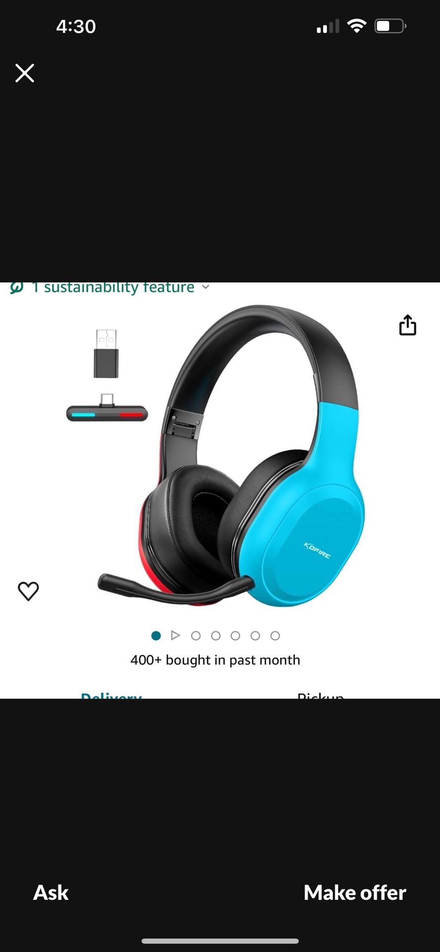 Wireless Gaming Headset For Nintendo 