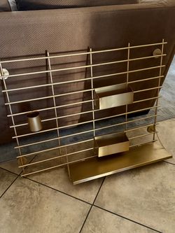 Gold wall shelf/ organizer