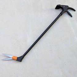 Fiskars long handle swivel grass shears landscaping weed cutter extended lawn scissors