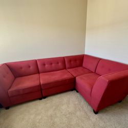 Jonathan Louis Red 4-Piece Sectional – L Shape | 103” x 72”