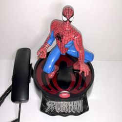 Marvel Spiderman Animated Phone Action Figure Novelty Land Line Telephone ~ Works