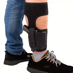 Adjustable Handgun Leg/Ankle Elastic Wrap Holster for Concealed Carry with Magazine Pocket (New)