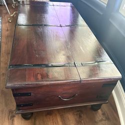 Solid Wood Chest Coffee Table Trunk With Storage
