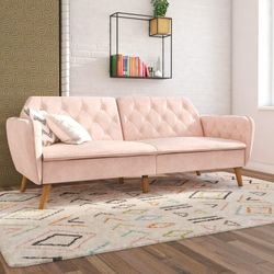 Pink Velvet couch 83"