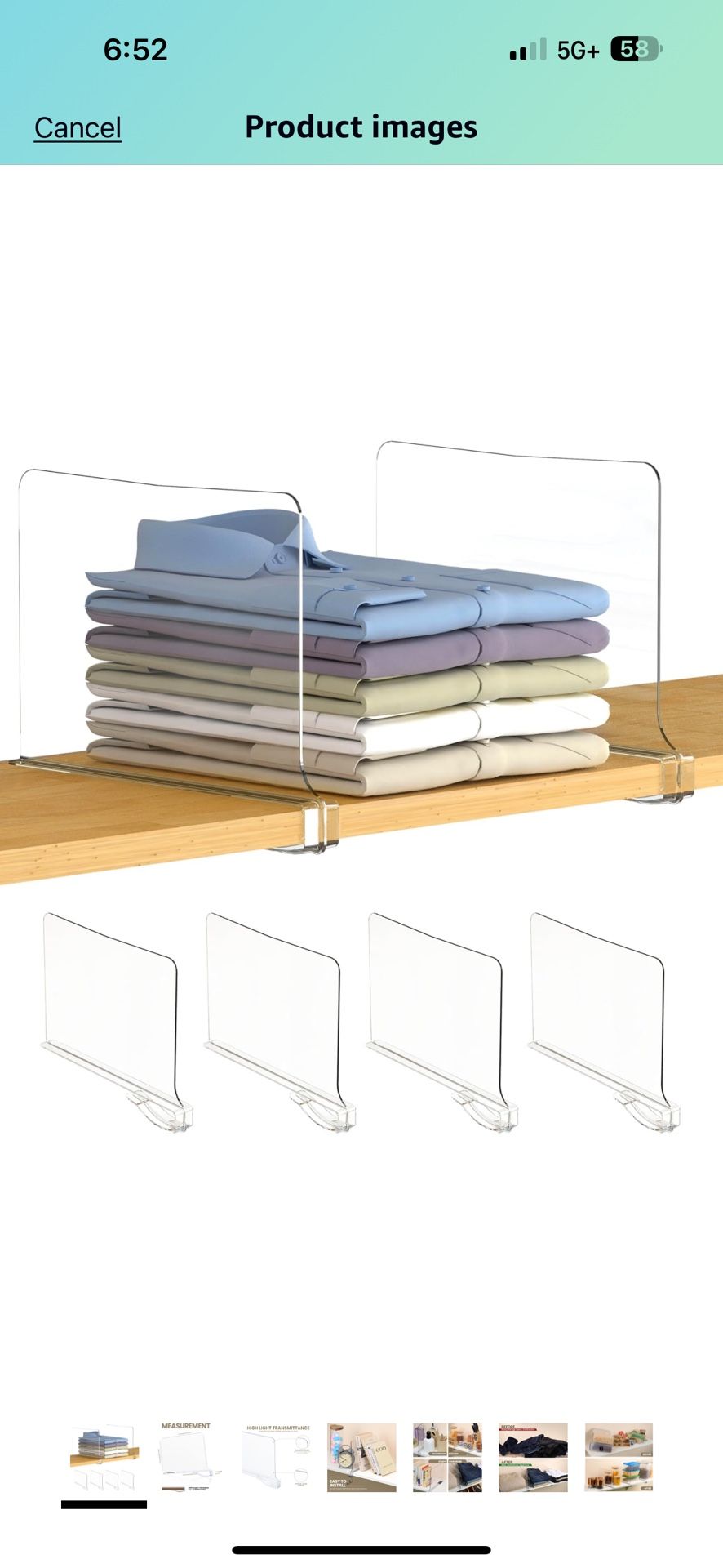 Utopia Home 4 Pack Acrylic Shelf Dividers for Closet Organization - Closets Shelf and Closet Separator for Storage and Organization - No Installation 