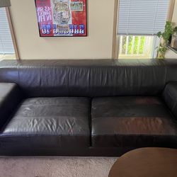 Free Leather Sofa, Ikea, brown, 88 inches