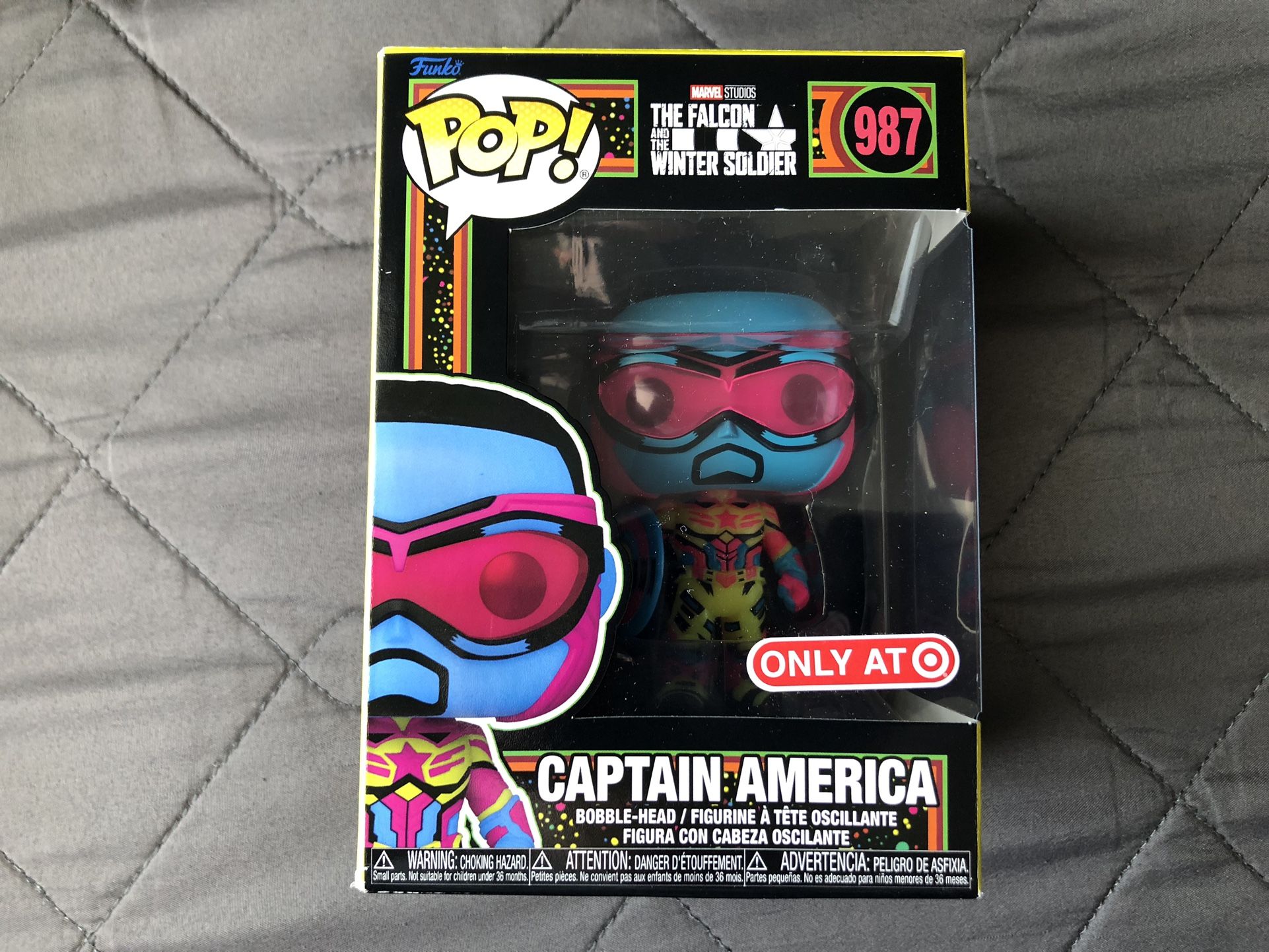 Funko Pop The Falcon and the Winter Soldier Captain America Black Light #987 New