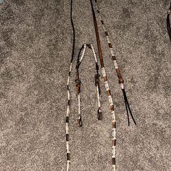 Pink Braided Raw Hide Headstall With Matching Romal Reins