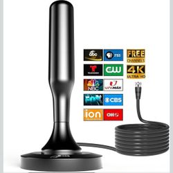 HIDB TV Antenna for Smart TV Indoor, Digital Indoor HD Antennas with Strong Magnetic Base, Easy Installation, Long Range Reception for Local Channels 