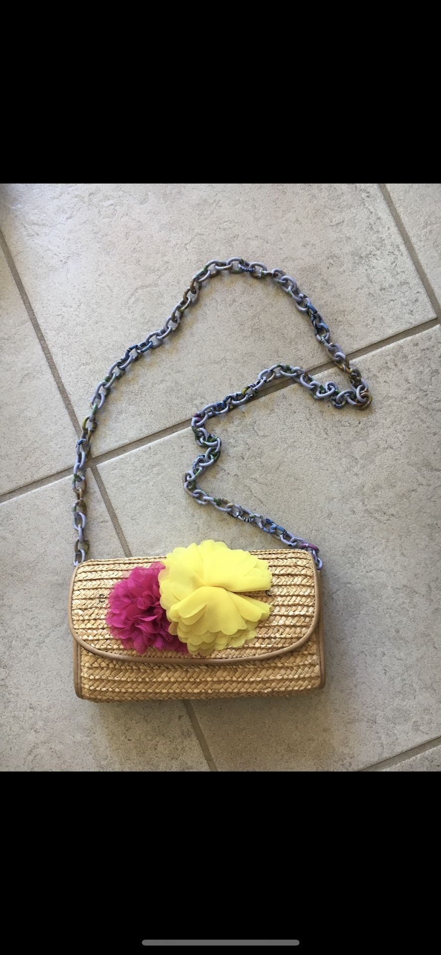 Betsey Johnson Flower Straw Purse