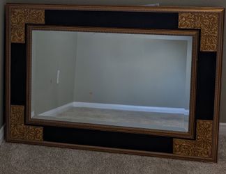 Large Black And Gold Gilt Mirror
