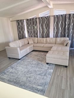 Four peace couch with ottoman