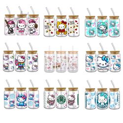 Hello Kitty Glass Cups With Straw Topper