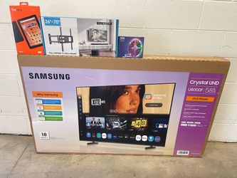 BRAND NEW 58” SAMSUNG 4K SMART TV + BRAND NEW FIRE HD 10 TABLET + BRAND NEW FULL MOTION WALL MOUNT + BRAND NEW LED LIGHTS ( ALL ITEMS BRAND NEW SEALED