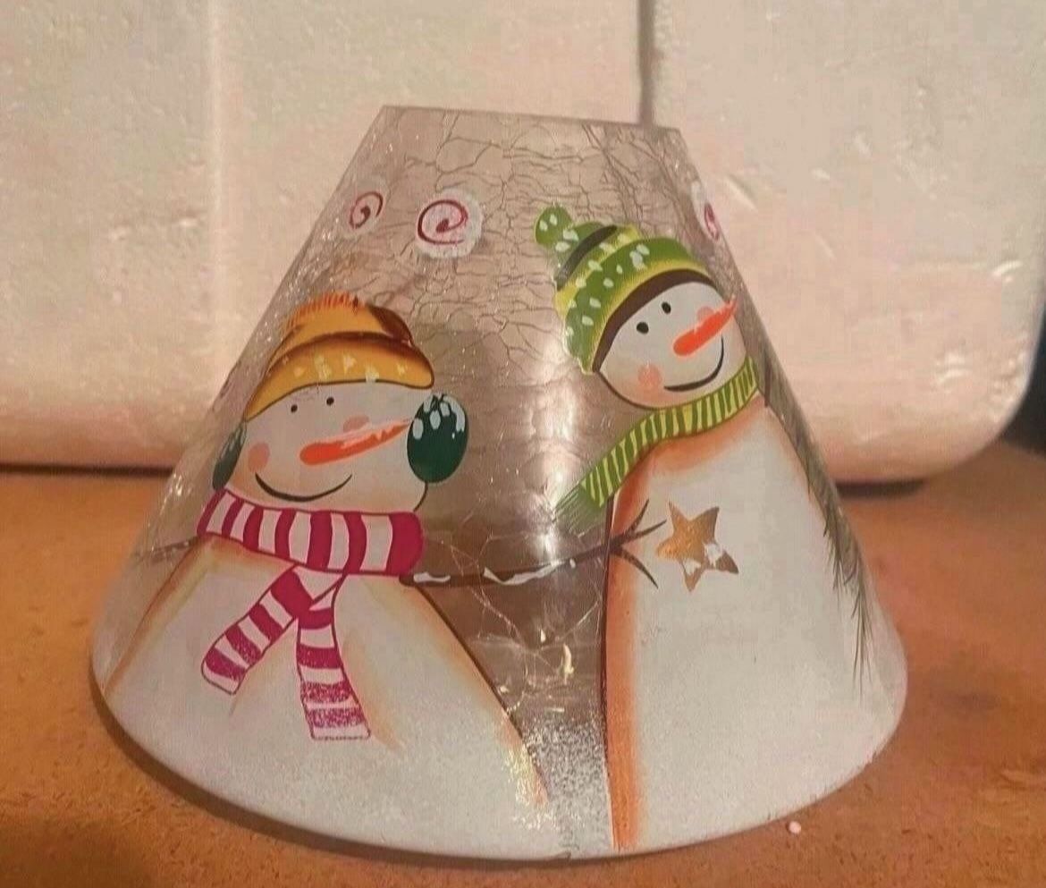 Yankee Candle Glass Snowman Topper-BRAND NEW