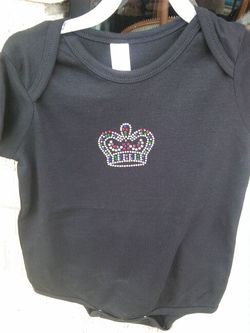 NEW!! Black onesie with crown